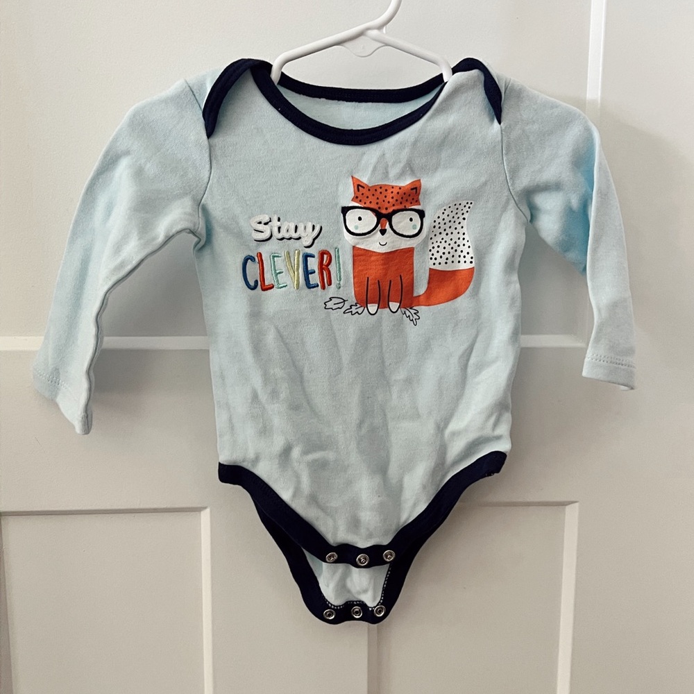 Blue and Orange Bodysuit with Fox Design